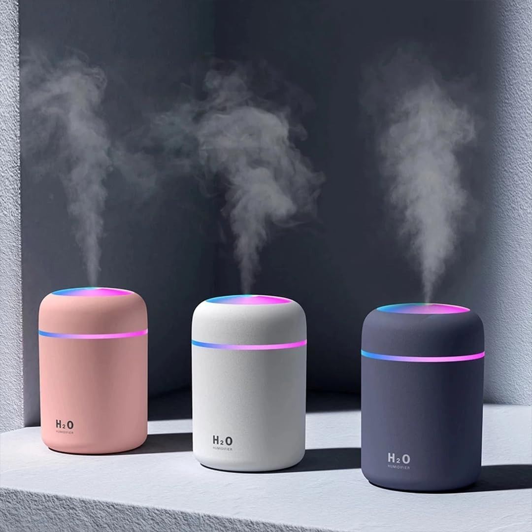 Portable Mini LED Light Cup Spray Humidifier Spray Mist Double Wet Aroma Essential Oil Diffuser H2O Car Air