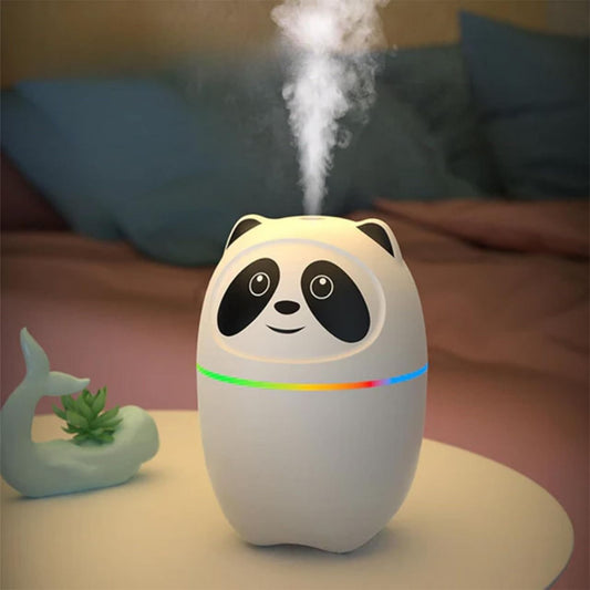 Mini Air Humidifier Cute Panda Aroma Oil Diffuser With Night Light USB Chargeable Cool Mist Sprayer Plants Purifier