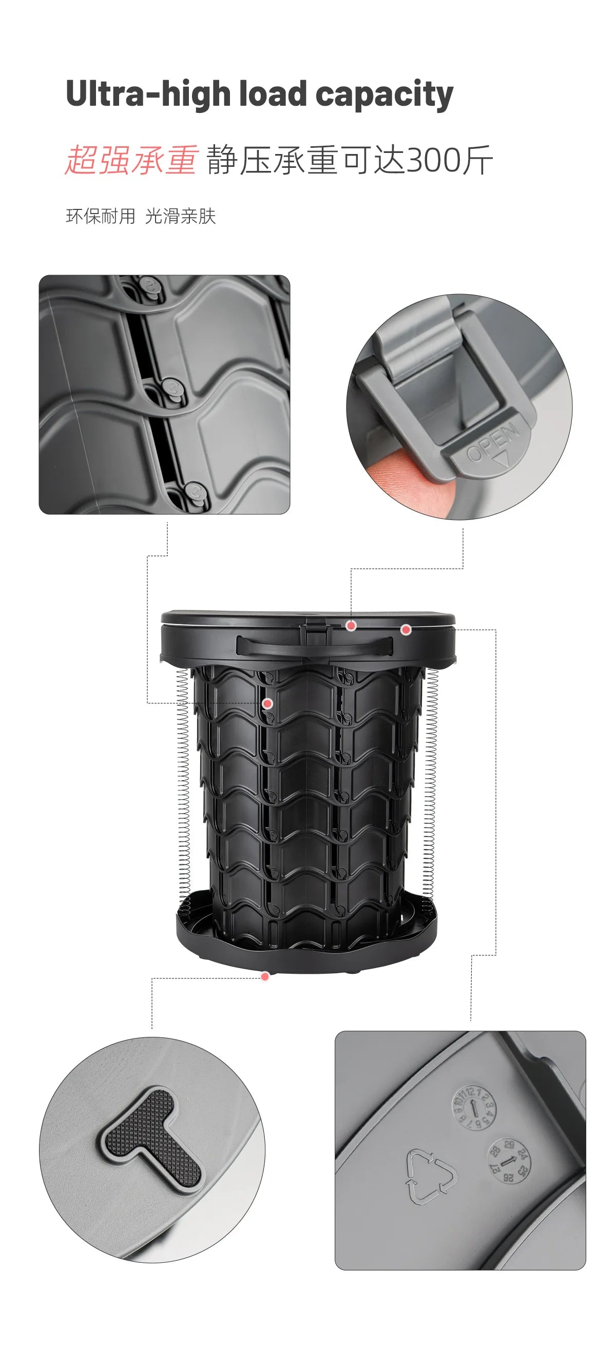 Outdoor Toilet Washable Camping Mobile Toilet Car Emergency Toilet Portable Folding Stool