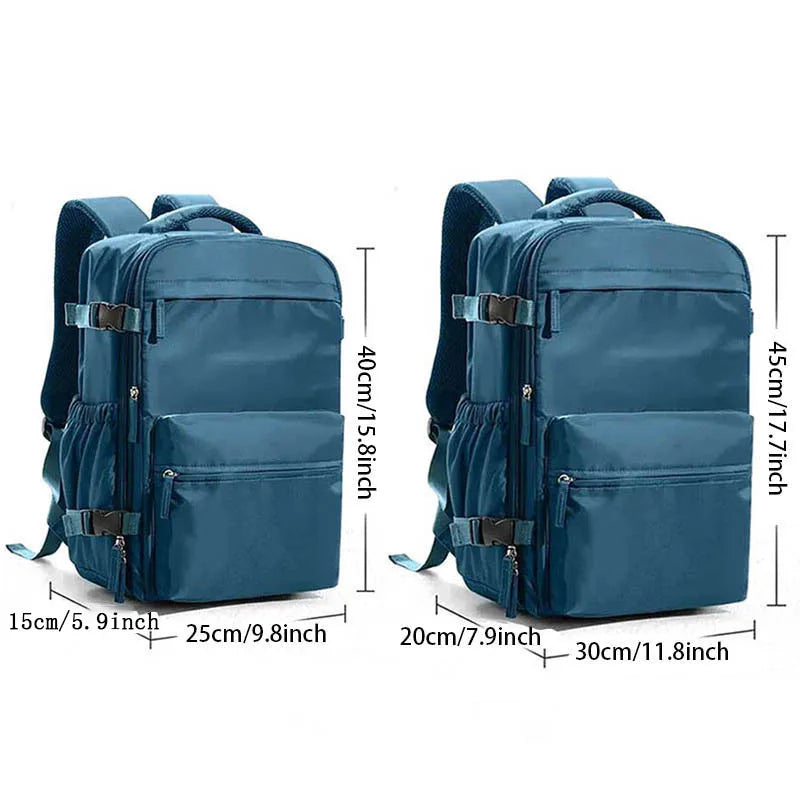 Travel Backpack with Vacuum Compression 15.6in Laptop Business Backpack Clothing Storage Bag Expandable Travel Luggage Backpack