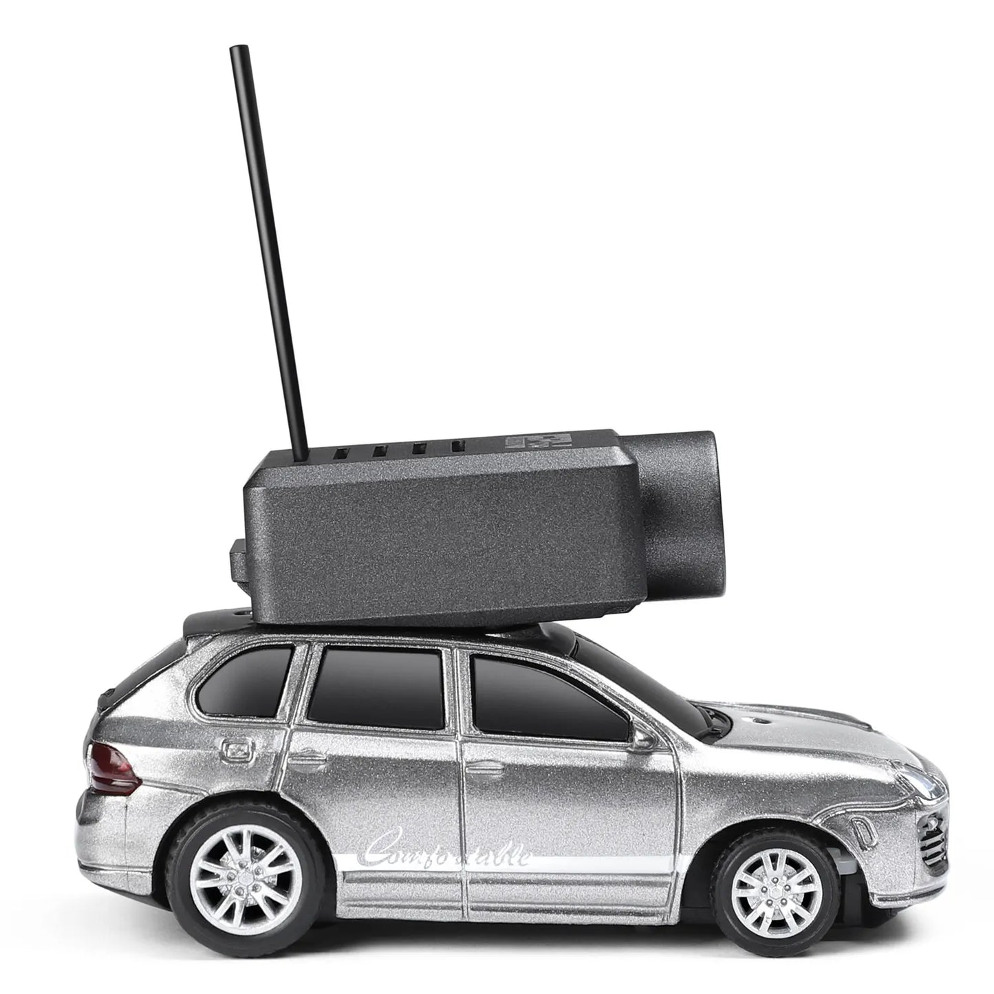 1:64 FPV RC Car with 720P HD Camera, 2.4G WiFi APP Control, Full Proportional Steering & Throttle, Gyro Stabilizer, Silver Gray