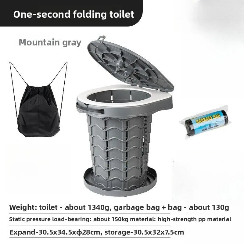 Outdoor Toilet Washable Camping Mobile Toilet Car Emergency Toilet Portable Folding Stool