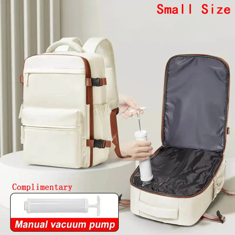 Travel Backpack with Vacuum Compression 15.6in Laptop Business Backpack Clothing Storage Bag Expandable Travel Luggage Backpack
