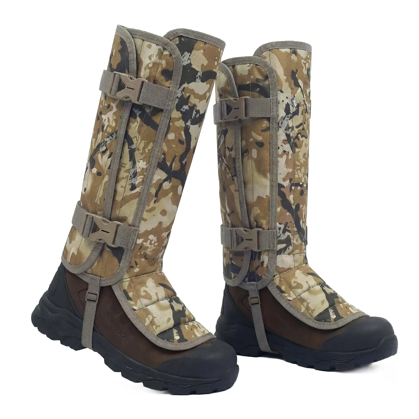 Snake Gaiters Waterproof Leg Guards with 12 PE Boards Adjustable Buckles Camo Armor for Hunting Hiking Trekking Snake Bite Proof