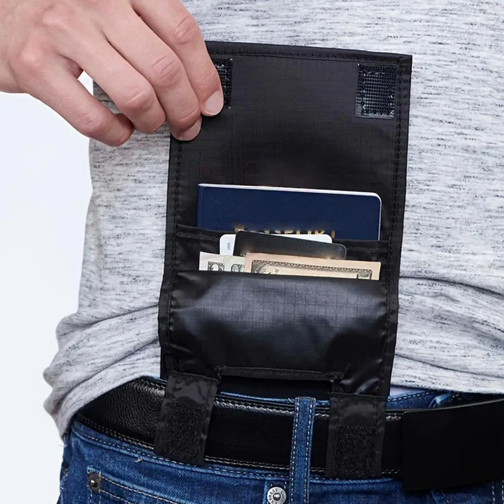 Slim Anti Theft Hidden Waist Pouch Portable Travel Money Belt Wallet Under Clothes Secure Storage For Cash ID Cards Passport