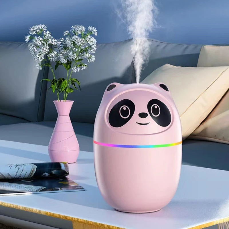 Mini Air Humidifier Cute Panda Aroma Oil Diffuser With Night Light USB Chargeable Cool Mist Sprayer Plants Purifier Humificador (Copy)
