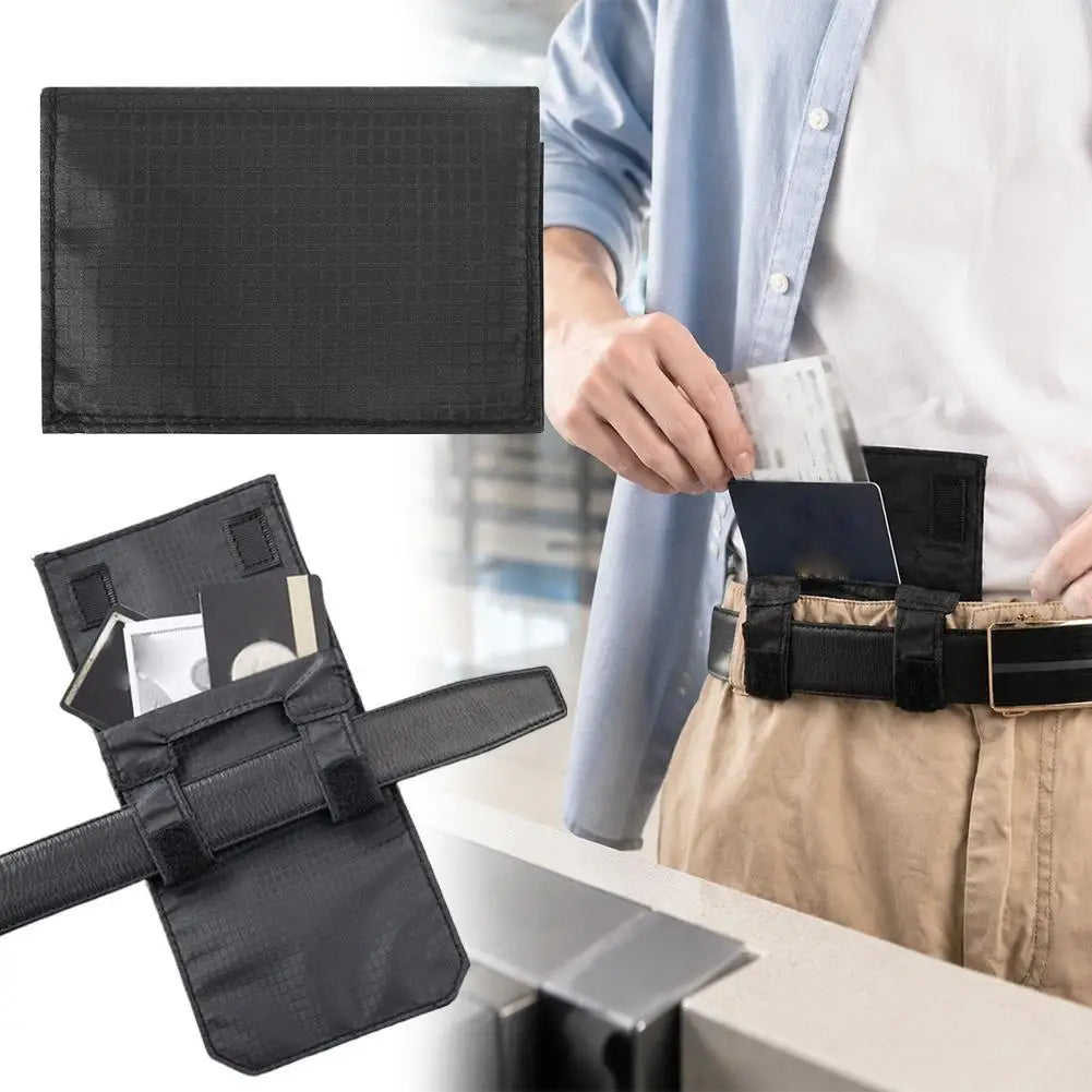 Slim Anti Theft Hidden Waist Pouch Portable Travel Money Belt Wallet Under Clothes Secure Storage For Cash ID Cards Passport