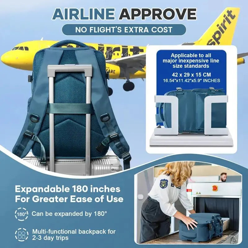 Travel Backpack with Vacuum Compression 15.6in Laptop Business Backpack Clothing Storage Bag Expandable Travel Luggage Backpack