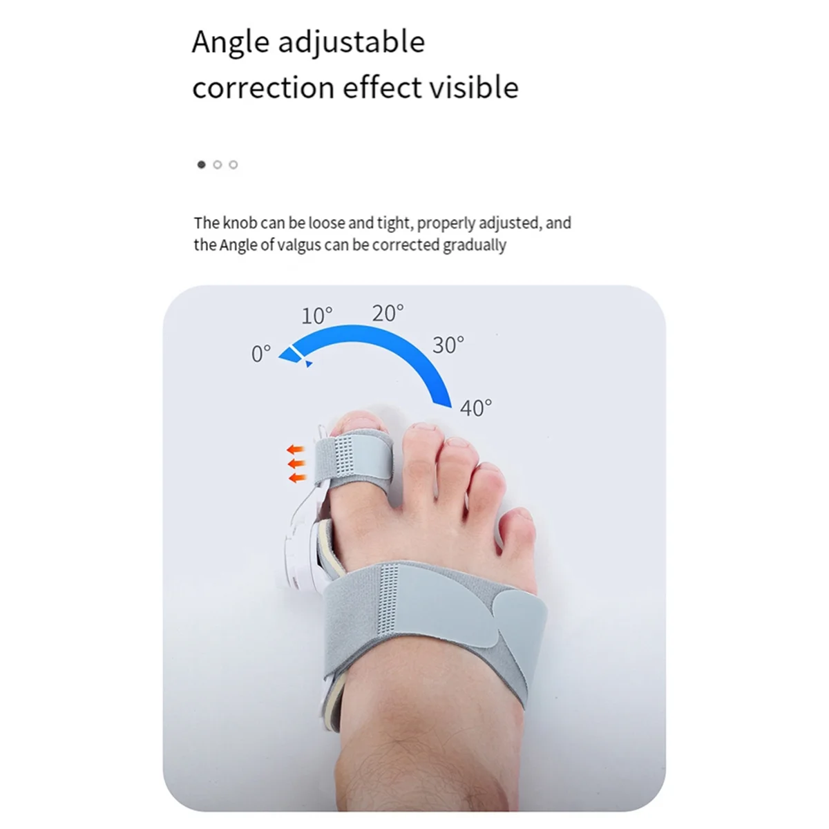 A42F  Bunion Corrector for Women Men, Adjustable Knob Double Correction Separator for Splints Hammer Toe Straightener