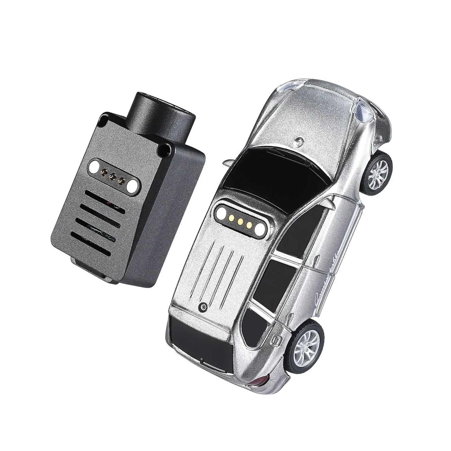 1:64 FPV RC Car with 720P HD Camera, 2.4G WiFi APP Control, Full Proportional Steering & Throttle, Gyro Stabilizer, Silver Gray