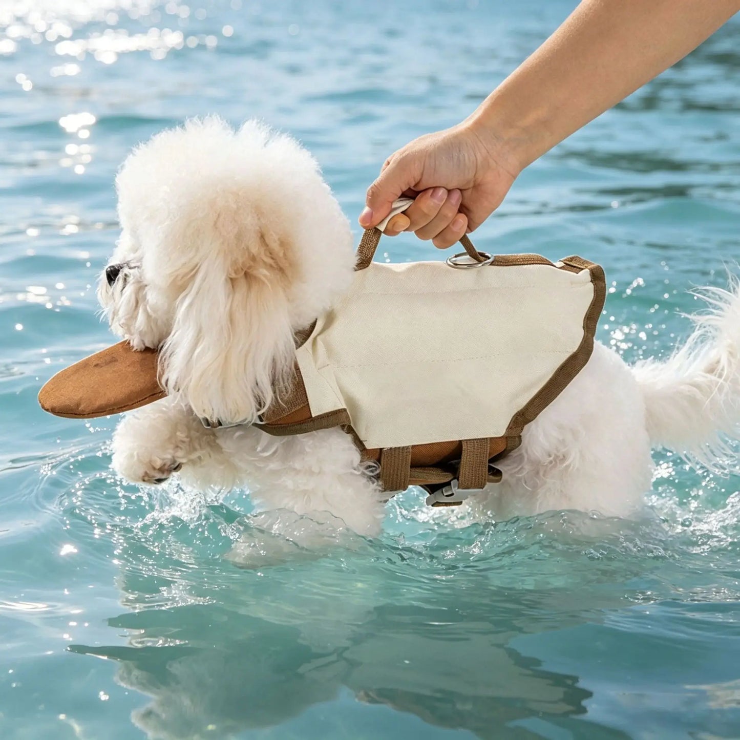 Dog Life Jacket with Rescue Handle, Pet Swimming Vest with Chin Float, Adjustable Breathable Safety Vest for Small Medium Dogs