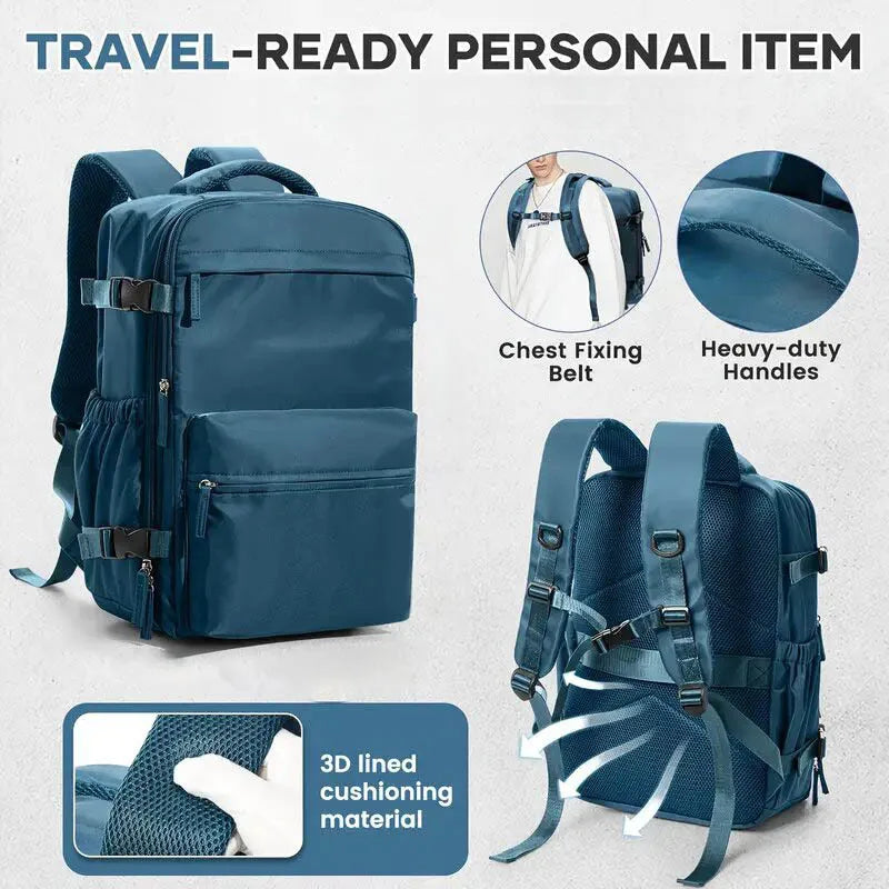 Travel Backpack with Vacuum Compression 15.6in Laptop Business Backpack Clothing Storage Bag Expandable Travel Luggage Backpack