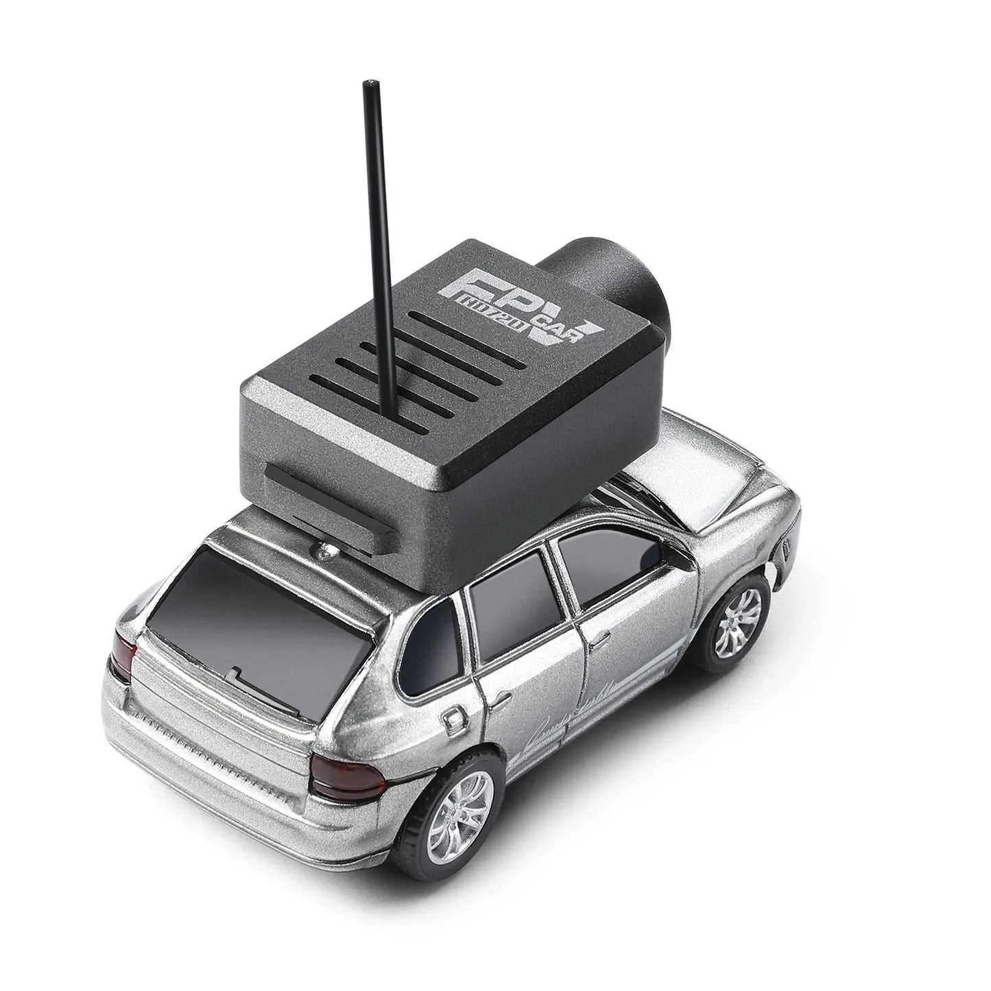 1:64 FPV RC Car with 720P HD Camera, 2.4G WiFi APP Control, Full Proportional Steering & Throttle, Gyro Stabilizer, Silver Gray