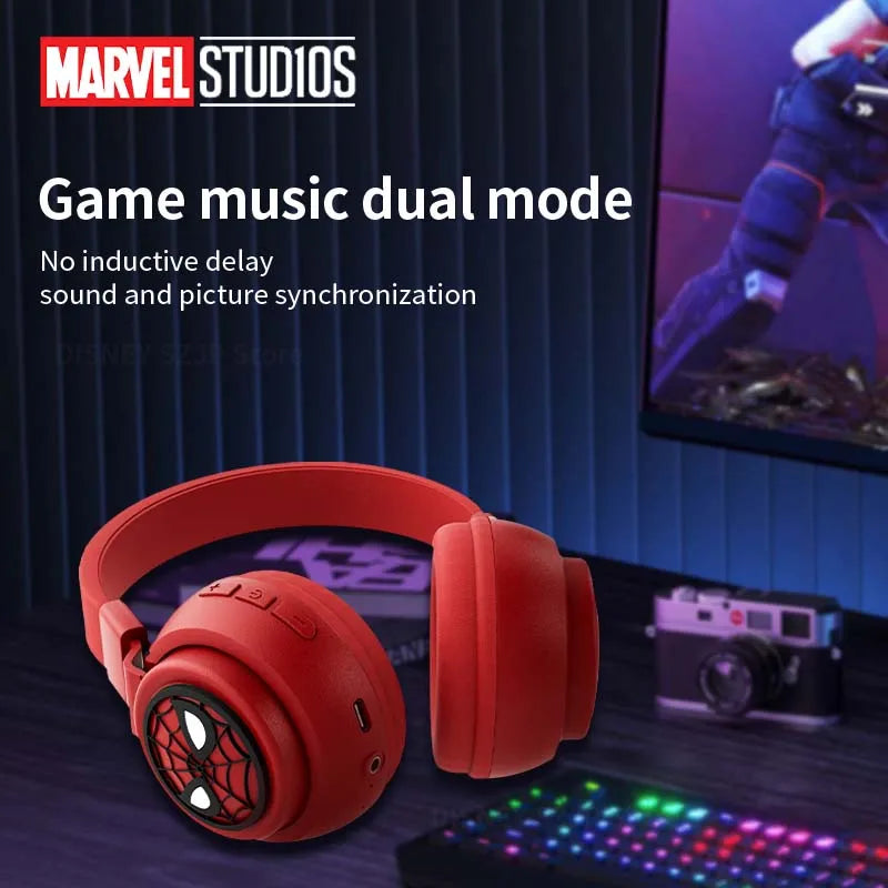 Cartoon Headphones Spider-Man Series Wireless Earphones Bluetooth Foldable HIFI Sound Bluetooth Headsets for Kids Anime Cartoon