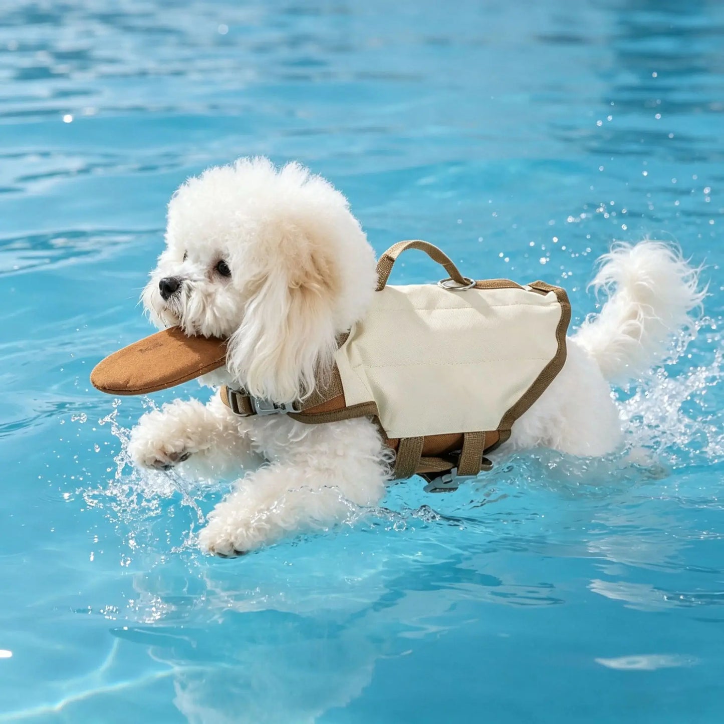 Dog Life Jacket with Rescue Handle, Pet Swimming Vest with Chin Float, Adjustable Breathable Safety Vest for Small Medium Dogs