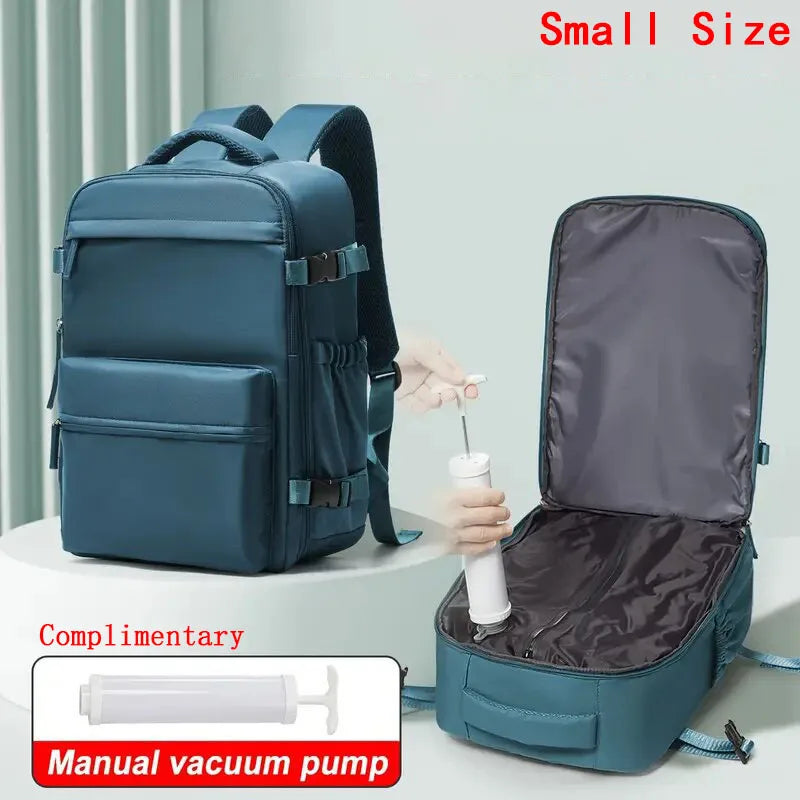 Travel Backpack with Vacuum Compression 15.6in Laptop Business Backpack Clothing Storage Bag Expandable Travel Luggage Backpack