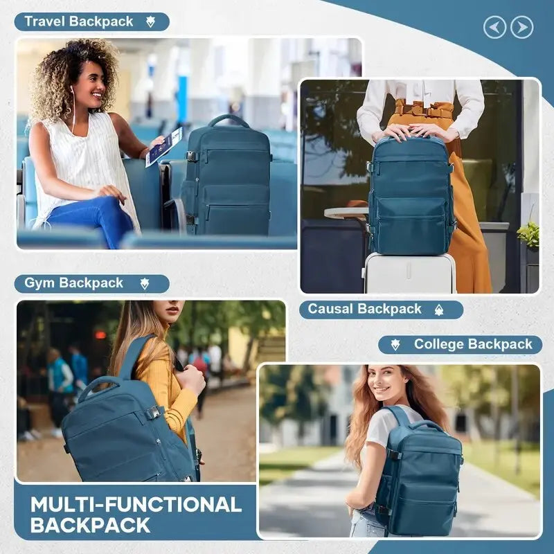 Travel Backpack with Vacuum Compression 15.6in Laptop Business Backpack Clothing Storage Bag Expandable Travel Luggage Backpack