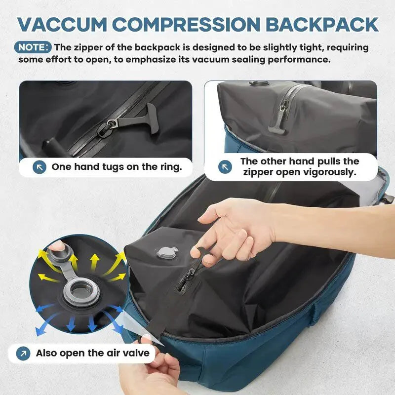 Travel Backpack with Vacuum Compression 15.6in Laptop Business Backpack Clothing Storage Bag Expandable Travel Luggage Backpack