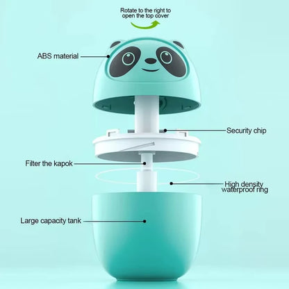 Mini Air Humidifier Cute Panda Aroma Oil Diffuser With Night Light USB Chargeable Cool Mist Sprayer Plants Purifier Humificador (Copy)
